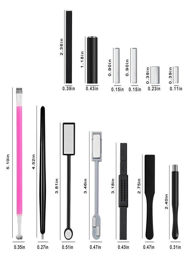 DANNEASY مجموعة أدوات مغناطيس الأظافر من دانيسى 13 قطعة، عصا مغناطيس الأظافر القوية بتأثير عين القط، طلاء أظافر مغناطيسي، قلم مغناطيس للأظافر، لوح مغناطيسي، جل أظافر مغناطيسي بتأثير عين القط لصالونات الأظافر - Image 2