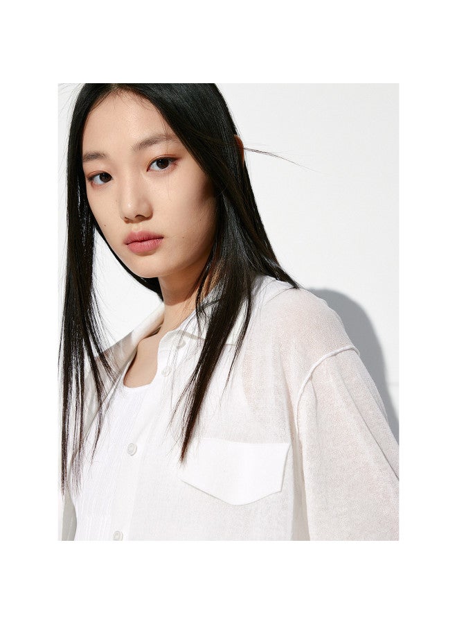 Waxbird Summer Side High Slit Design Loose Lapel Drop Shoulder Sleeve Women's Shirt - Image 5
