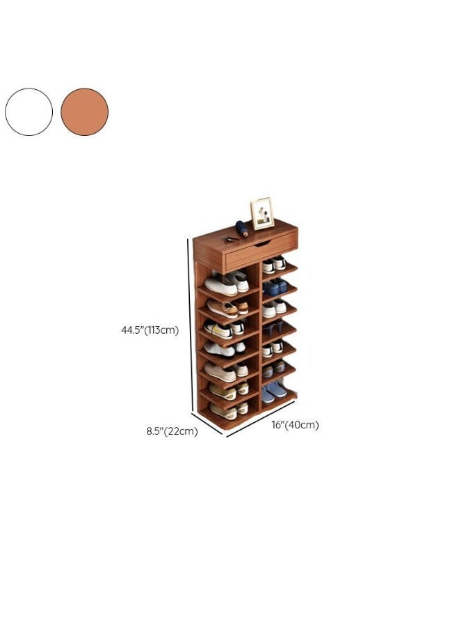 XICEN Shoe Rack with Drawers, Large Capacity Tall Shoe Shelf Wood Free Standing Shoe Shelf Organizer for Closet Entryway Garage (Sandalwood Color) - Image 5