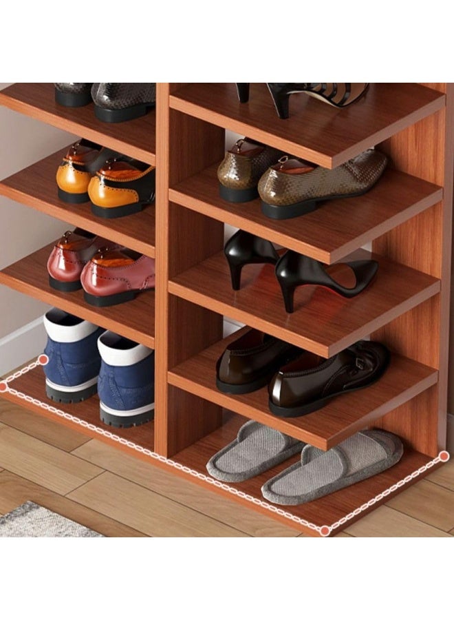 XICEN Shoe Rack with Drawers, Large Capacity Tall Shoe Shelf Wood Free Standing Shoe Shelf Organizer for Closet Entryway Garage (Sandalwood Color) - Image 3