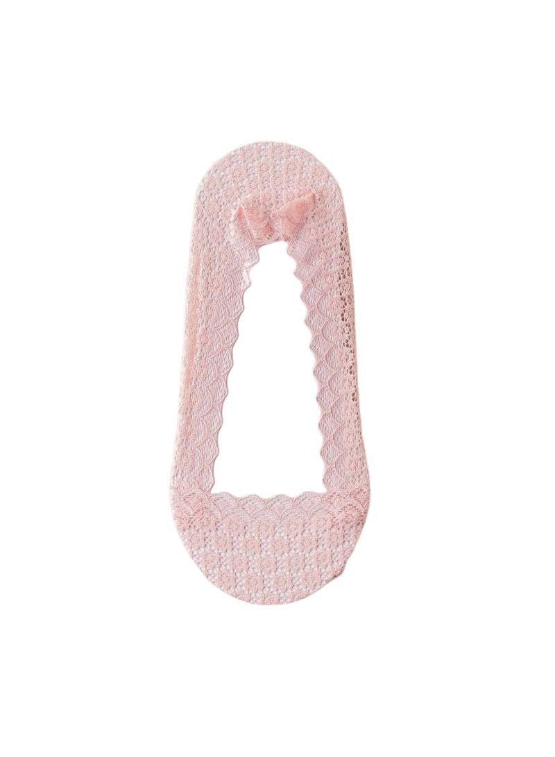 Y&D Pink 6 Piece Set Women's Thin Shallow Mesh Invisible Mesh Breathable Non Slip Socks - Image 1