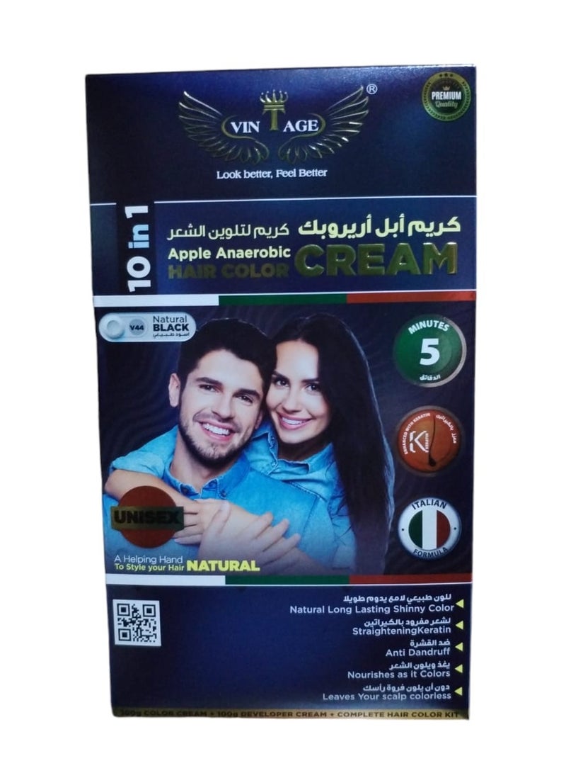 فينتاج كريم تلوين الشعر فينتاج أبل 10×1 – أسود طبيعي - Image 1