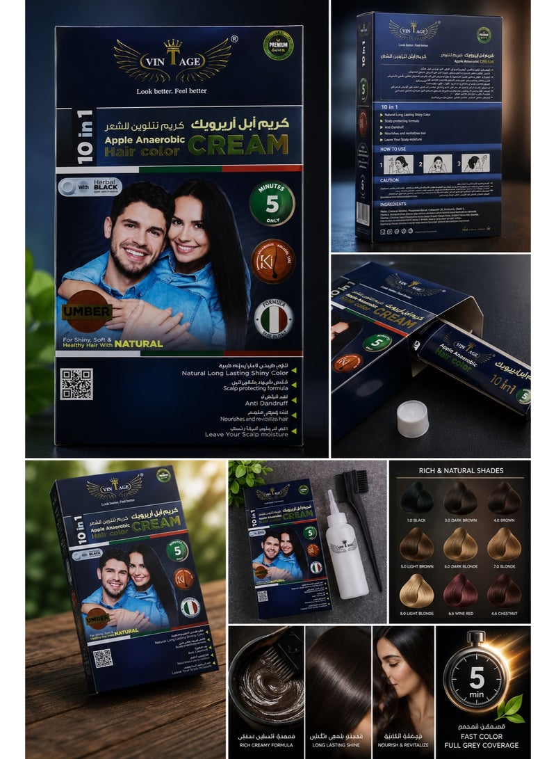 فينتاج كريم تلوين الشعر فينتاج أبل 10×1 – أسود طبيعي - Image 4