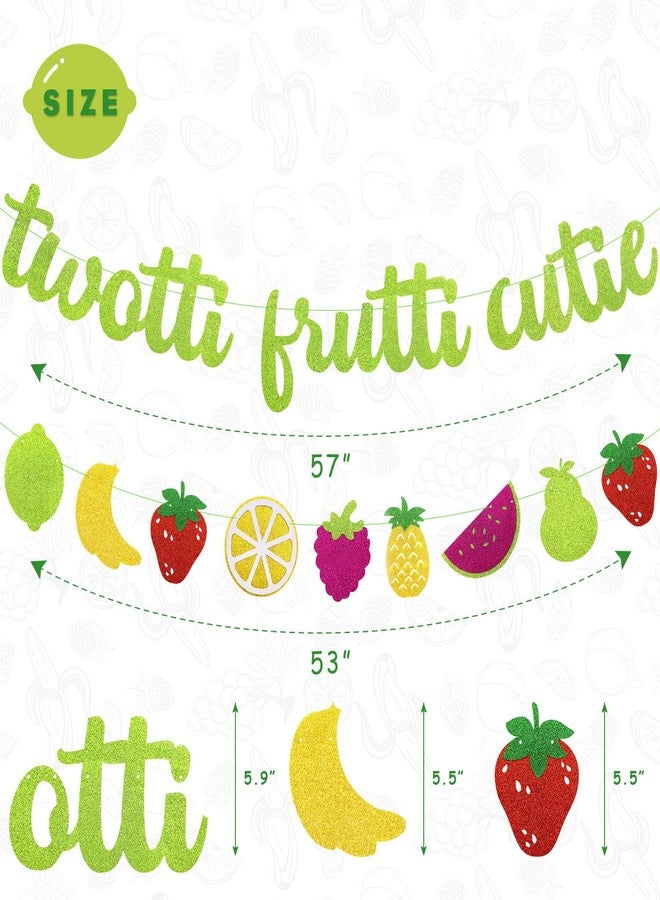 Joymee Fruit Party Decorations - 2nd Birthday Decorations Twotti Fruit Banner - Fruit Pineapple Watermelon Orange Baby Boy Girl Second Bday Party Supplies Decorations - Image 3