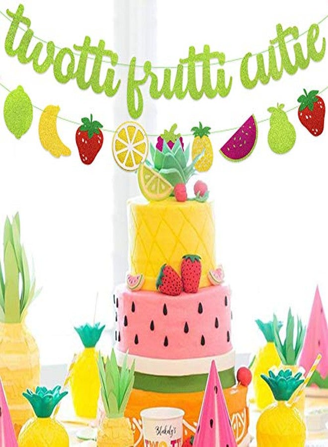 Joymee Fruit Party Decorations - 2nd Birthday Decorations Twotti Fruit Banner - Fruit Pineapple Watermelon Orange Baby Boy Girl Second Bday Party Supplies Decorations - Image 4