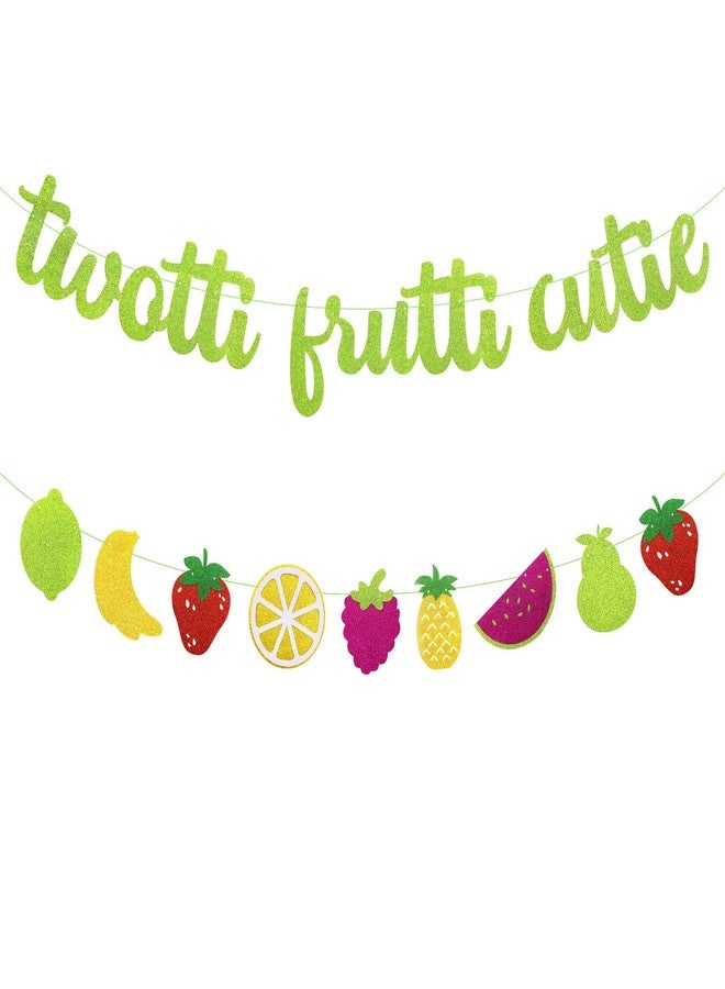 Joymee Fruit Party Decorations - 2nd Birthday Decorations Twotti Fruit Banner - Fruit Pineapple Watermelon Orange Baby Boy Girl Second Bday Party Supplies Decorations - Image 1