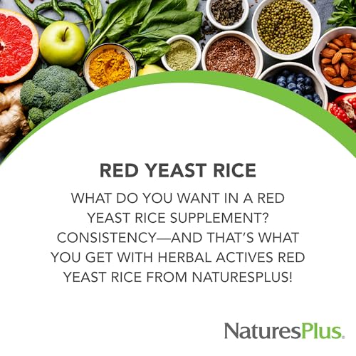 NaturesPlus Herbal Actives Red Yeast Rice 1200 mg - 120 Capsules - Non-GMO, Vegan, Gluten Free - 60 Servings - Image 2