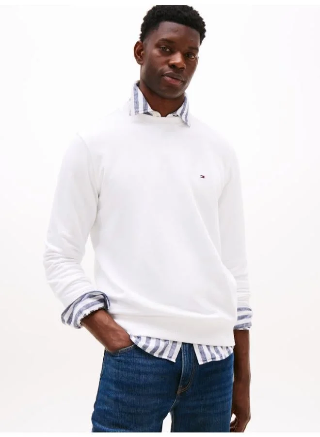 Flag Embroidery Crew Neck Sweatshirt