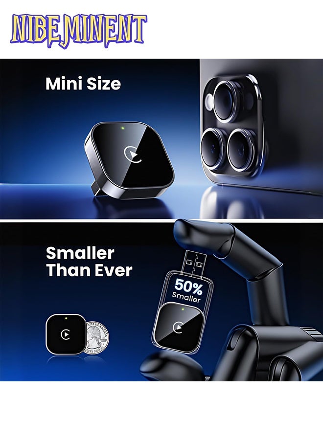 NIBEMINENT 2-in-1 Wireless CarPlay & Android Auto Adapter, Plug & Play CarPlay Dongle Converts Wired to Wireless, Fast Auto-Connect, 2.4G Delay + 5GHz dual chipset for iPhone & Android - Image 3