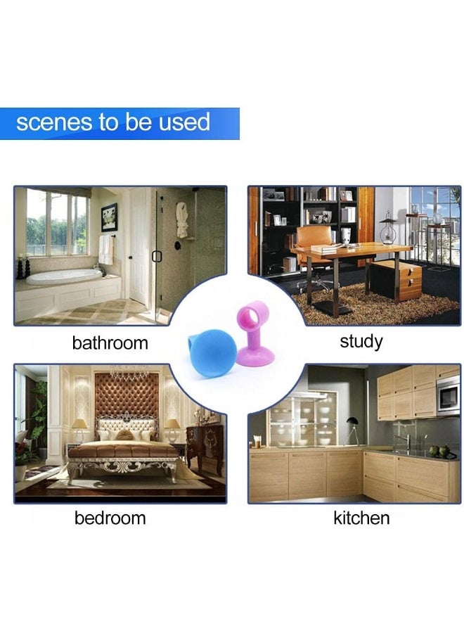 5pcs Household Anti-collision Silicone Doorknob Wall Mute Crash Pad Door Cabinet Door Handle Silencer Cushion Door Stopper (Pink)  - Image 5