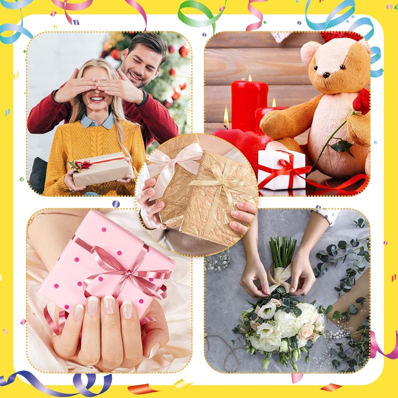 eBoot 40 Pcs 18 Inch 218 Yards Solid Color Satin Thin Ribbon 40 Colors Double Faced Polyester Fabric Ribbon Rainbow for Crafts Gift Wrapping Wedding Party Birthday Baby Shower Wreath Decoration - Image 4