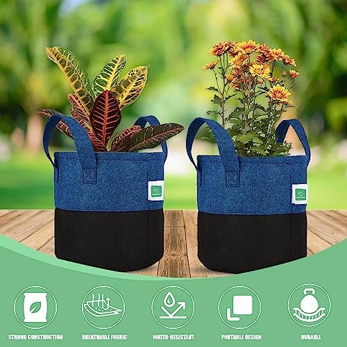 GREENSHEEP Geo Fabric Grow Bags UV Treated Gardening Cotton Pots Terrace Indoor Outdoor Home Balcony Nursery Leafy Vegetable Fruits and Flower (10 x 10, Pack of 5) - Image 5