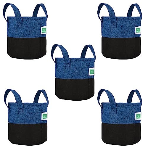 GREENSHEEP Geo Fabric Grow Bags UV Treated Gardening Cotton Pots Terrace Indoor Outdoor Home Balcony Nursery Leafy Vegetable Fruits and Flower (10 x 10, Pack of 5) - Image 1