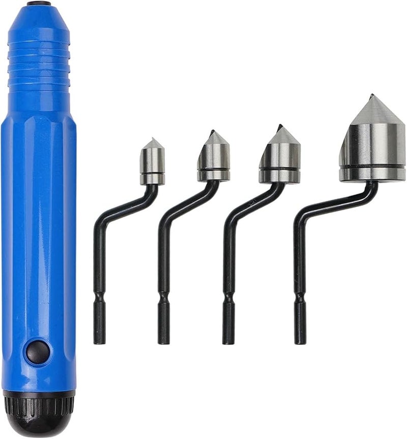 5Pcs Deburring Tool Kit with 90 Degree High Speed Steel Blades for Manual Metal Edge Finishing - Image 1