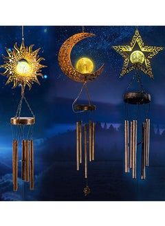 Generic Wind Chimes Solar Lights  Star Garden Ornaments Outdoor Large Metal Solar Powered Balcony Decor Memorial Gifts  - Image 5