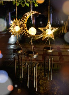 Generic Wind Chimes Solar Lights  Star Garden Ornaments Outdoor Large Metal Solar Powered Balcony Decor Memorial Gifts  - Image 4