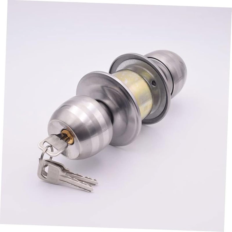 Stainless Steel Ball Door Lock Set with Keys Easy to Clean for Bathroom - Image 3
