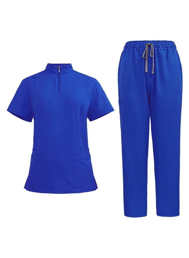 NIBEMINENT Medical Doctor Nurse Surgical Uniforms Woman Scrub Set Beauty Salon Work Wear Clinical Scrubs Top-Pants Spa Nursing Tunic Suit - Image 1