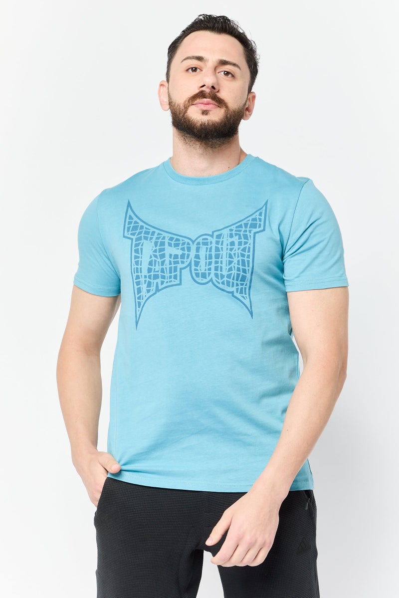 TapouT تي شيرت رياضي للرجال بأكمام قصيرة مناسب في الهواء الطلق، أزرق - Image 1