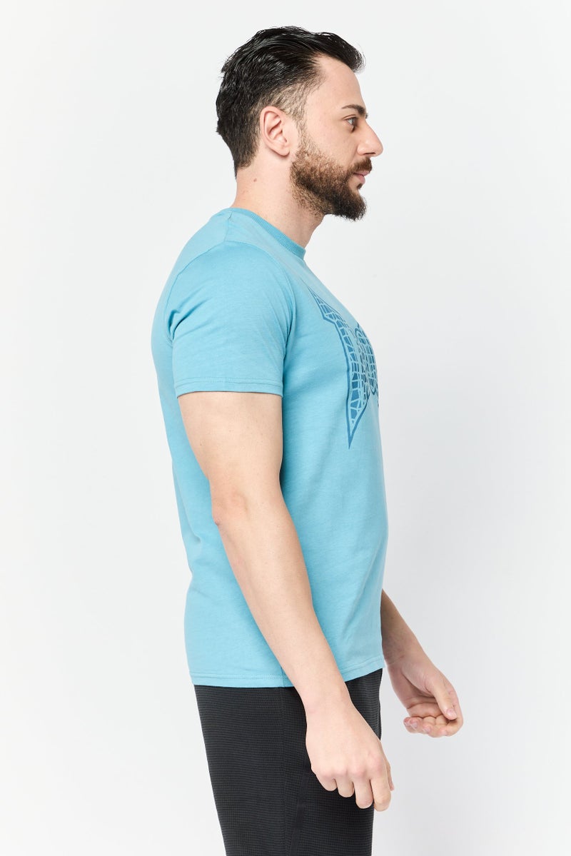 TapouT تي شيرت رياضي للرجال بأكمام قصيرة مناسب في الهواء الطلق، أزرق - Image 3