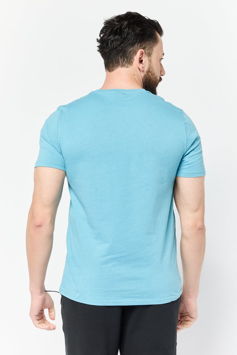 TapouT تي شيرت رياضي للرجال بأكمام قصيرة مناسب في الهواء الطلق، أزرق - Image 4