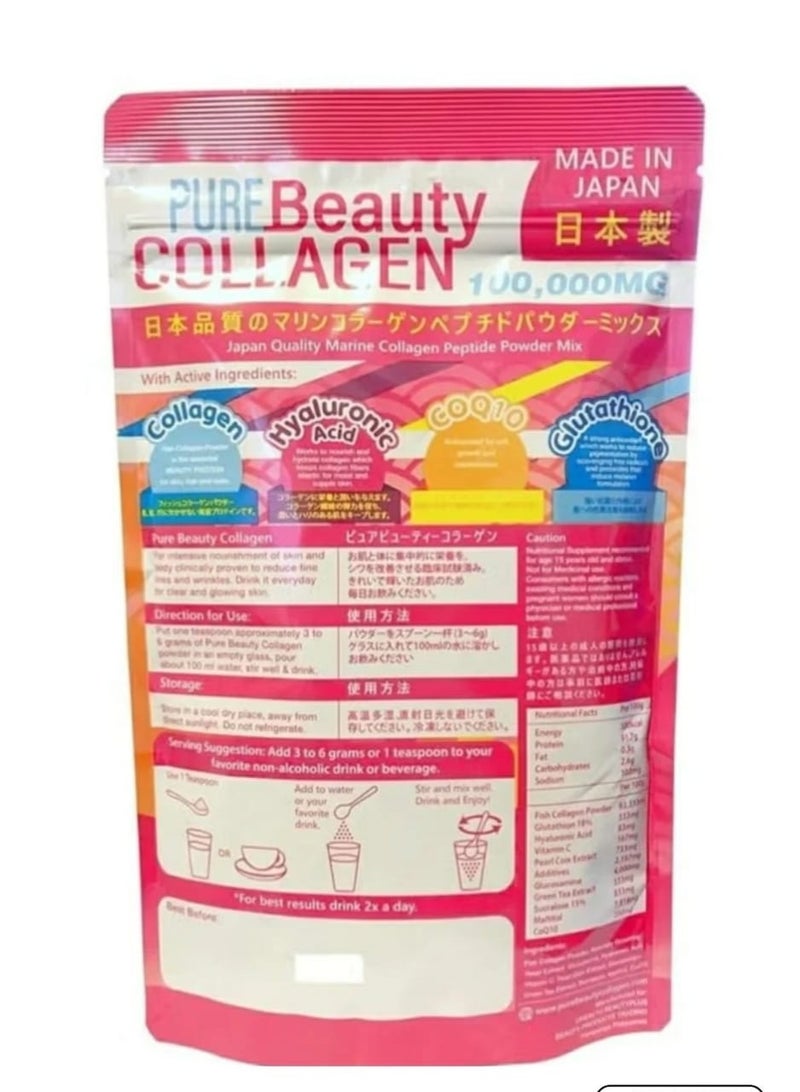 بيور بيوتي مزيج مسحوق الكولاجين من بيور بيوتي ١٠٠,٠٠٠ ملغ (كمية تكفي ٣٠ يومًا) - Image 2