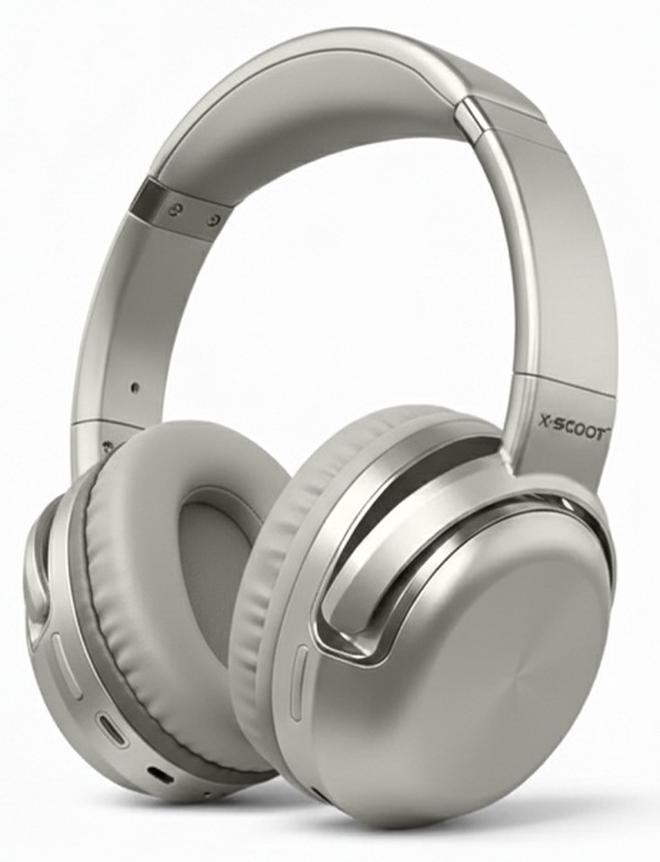 X-SCOOT Wireless Foldable Headphones with Pure Bass Sound, Double Bass Effect, 24 Hours Playtime, Voice Assistant Ready, Hi-Res Audio, HD Mic for Hands Free Calls, TF Card Support & Ergonomic Comfortable - Image 1