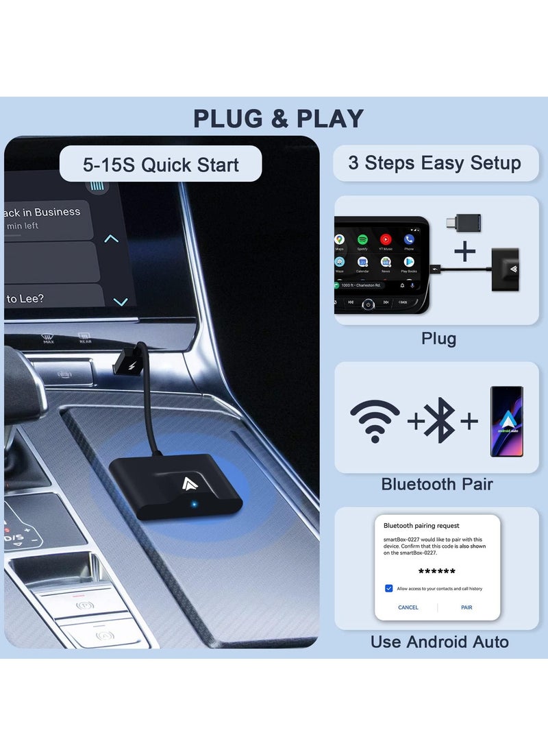 Android Auto Wireless Adapter for OEM Factory Wired Android Auto Cars, Plug  Play, Easy Setup Wireless Dongle for Android Phones, Converts Wired Android Auto to Wireless - Image 4
