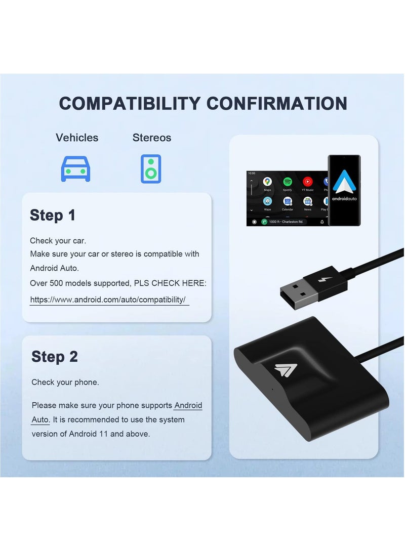 Android Auto Wireless Adapter for OEM Factory Wired Android Auto Cars, Plug  Play, Easy Setup Wireless Dongle for Android Phones, Converts Wired Android Auto to Wireless - Image 3