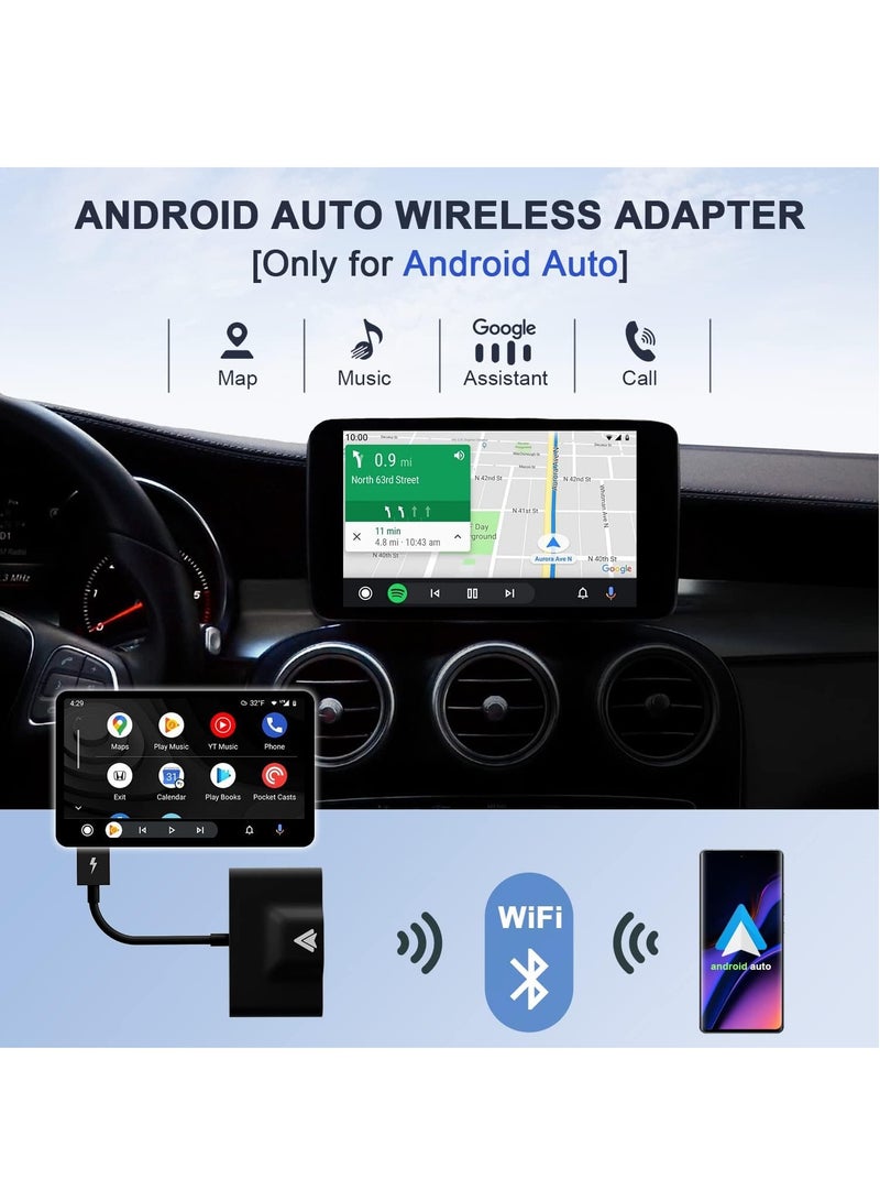 Android Auto Wireless Adapter for OEM Factory Wired Android Auto Cars, Plug  Play, Easy Setup Wireless Dongle for Android Phones, Converts Wired Android Auto to Wireless - Image 2