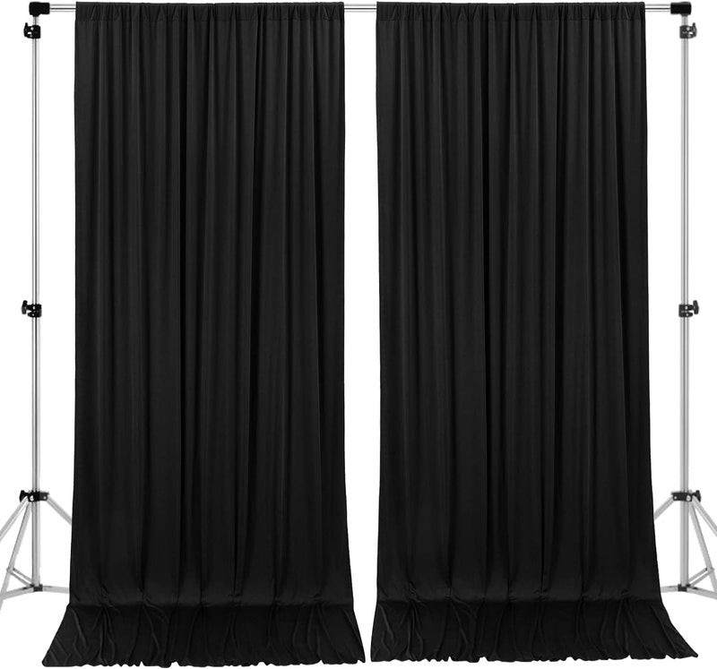 Boltove® Black Wrinkle Free Decoration Backdrop Curtain Drapes Black Backdrop Panels Background for Photography Wedding Parties Birthday Anniversary Function | Set of 2 | - Image 5