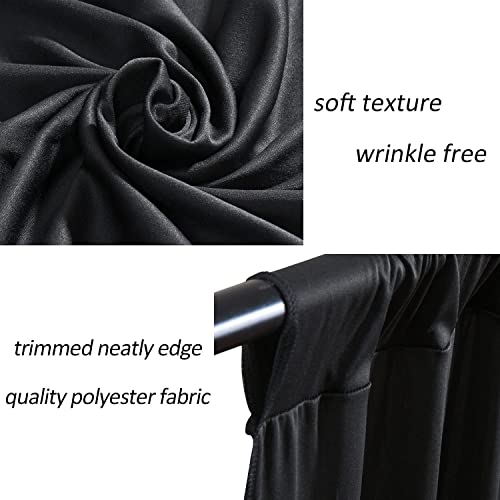 Boltove® Black Wrinkle Free Decoration Backdrop Curtain Drapes Black Backdrop Panels Background for Photography Wedding Parties Birthday Anniversary Function | Set of 2 | - Image 3
