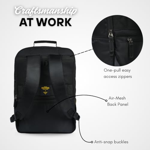Impulse Classic Premium Business Backpack | Unisex Office Bag in Vegan Leather | 27L Water Resistant with 15.6" Laptop Sleeve, Anti-Theft Pocket & Padded Straps | Black - Image 5