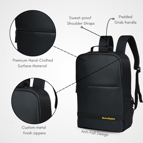 Impulse Classic Premium Business Backpack | Unisex Office Bag in Vegan Leather | 27L Water Resistant with 15.6" Laptop Sleeve, Anti-Theft Pocket & Padded Straps | Black - Image 4