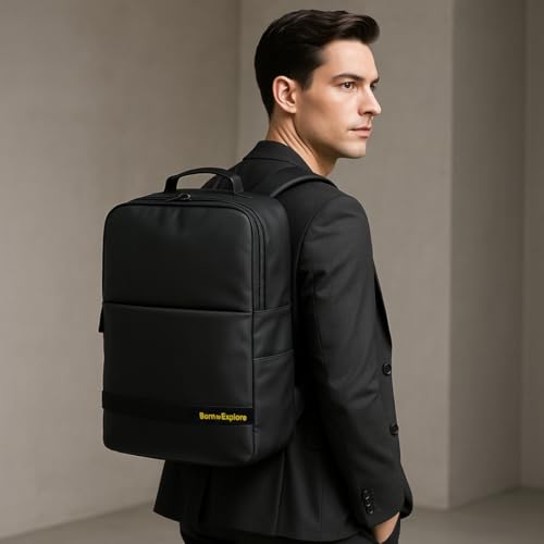 Impulse Classic Premium Business Backpack | Unisex Office Bag in Vegan Leather | 27L Water Resistant with 15.6" Laptop Sleeve, Anti-Theft Pocket & Padded Straps | Black - Image 3