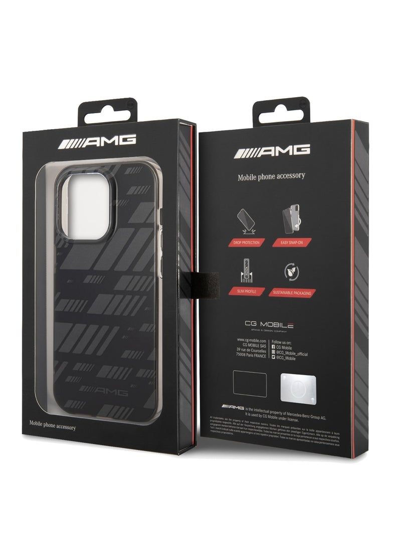 AMG - iPhone 14 Pro Case Frosted PC Back Cover with Expressive Graphic Design / Lifted Ring Case / Slim Profile / Easy Snap-On / Drop & Bumper Protection - Black - Image 1