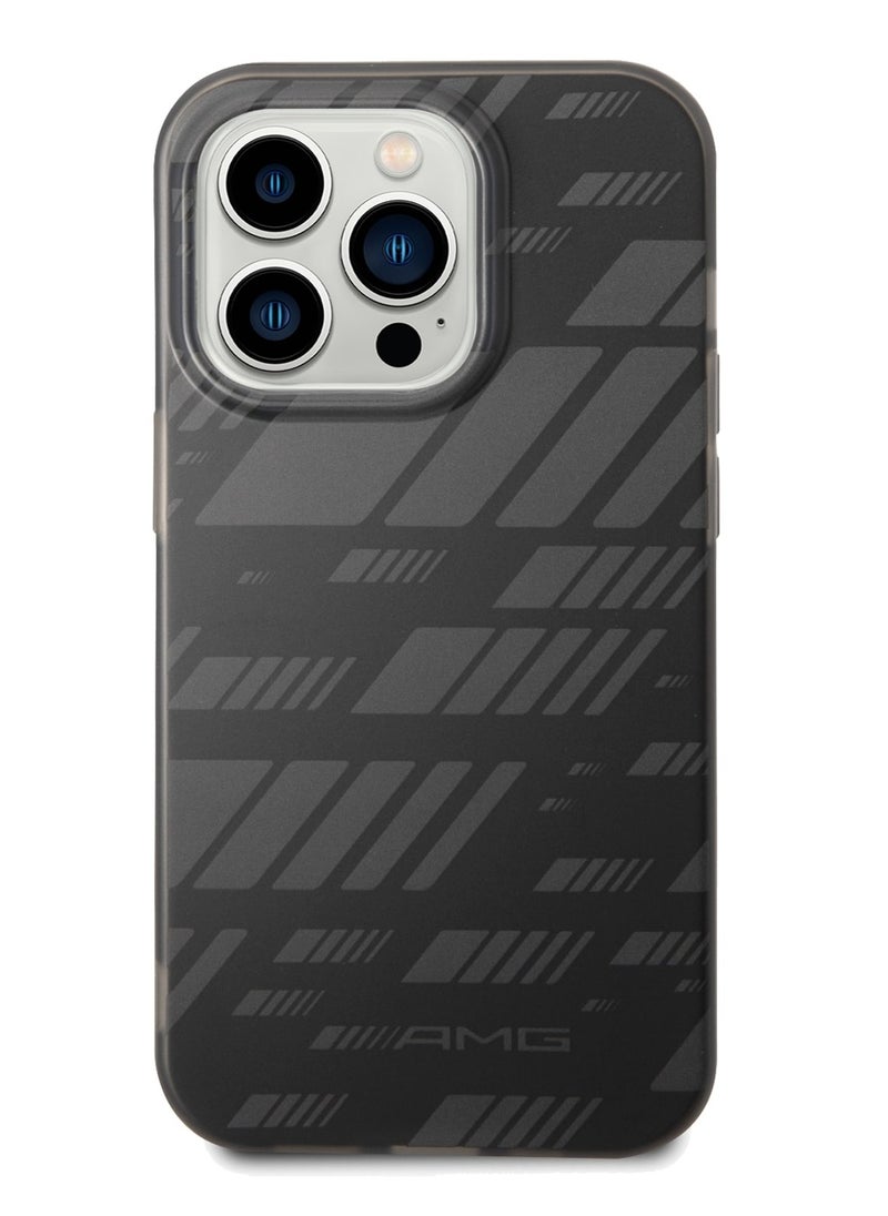 AMG - iPhone 14 Pro Case Frosted PC Back Cover with Expressive Graphic Design / Lifted Ring Case / Slim Profile / Easy Snap-On / Drop & Bumper Protection - Black - Image 1