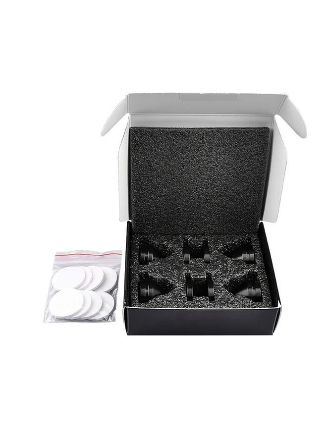 Black Aluminum Alloy Speaker Shock Absorption Pads 4Pcs for HIFI Audio Equipment - Image 1