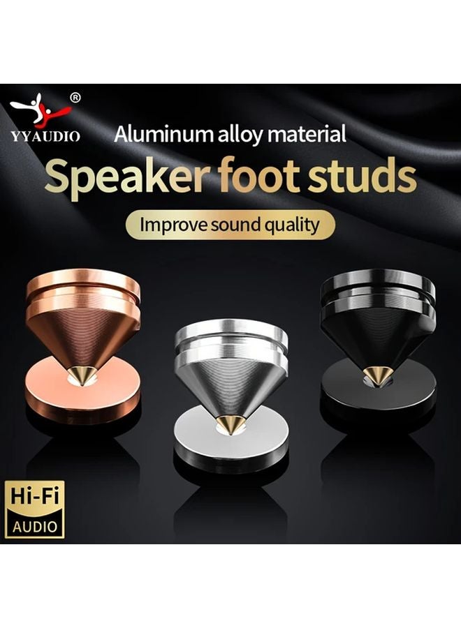 Black Aluminum Alloy Speaker Shock Absorption Pads 4Pcs for HIFI Audio Equipment - Image 2