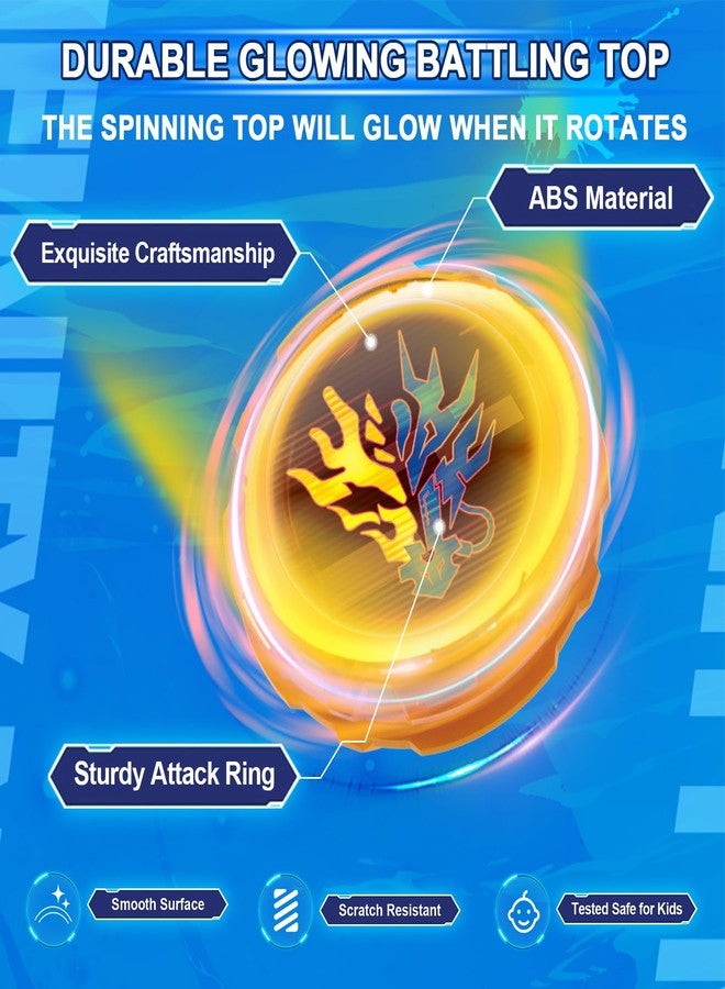 INFINITY NADO Spinning top Toy for Kids, Glowing battling top Toy with Telescopic Sword Launcher, battling top for Kids Boys Girls 5 6 7 8 9 10 11 12 Years Old and up, Fury Wave Dragon - Image 3