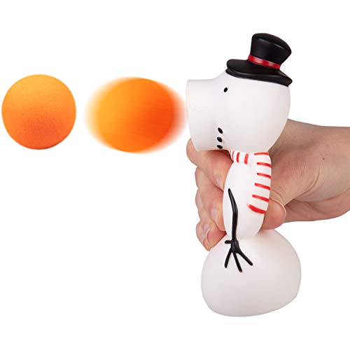 Hog Wild Winter Snowman Ball Popper Toy - Includes 4 Soft Foam Balls - Squeeze to Pop Air Powered Balls Up to 20 Feet - for Indoor/Outdoor Play - Gift for Kids, Girls, Boys - Image 2