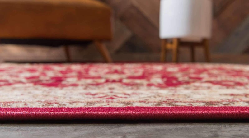 Unique Loom Sialk Hill Collection Area Rug - Washington (5' 3" x 8' Rectangle, Burgundy/ Cream) - Image 4