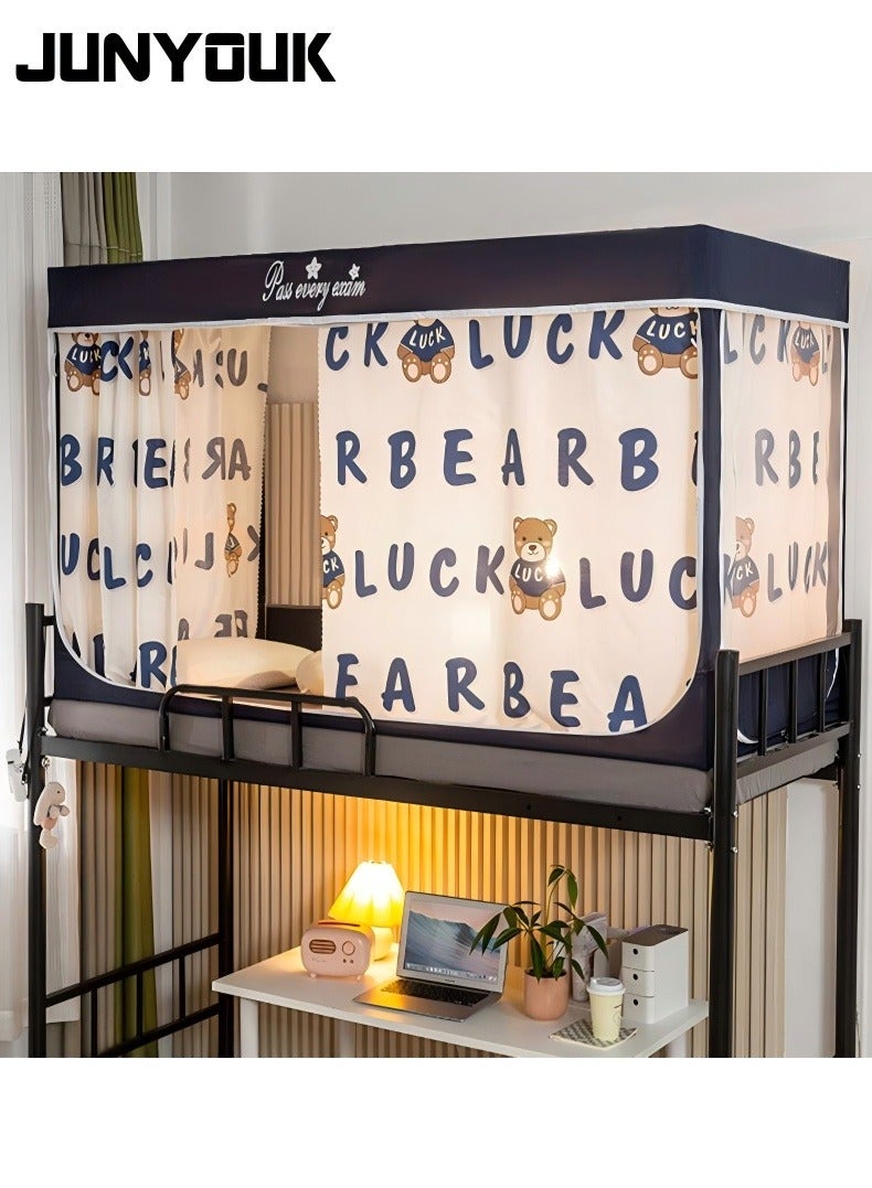 جونيوك خيام مظلة السرير ستارة تعتيم ستارة خيمة سرير واحد ستارة قماش تظليل الطالب مظلة السرير ناموسية نوم الطالب حماية الخصوصية - Image 1