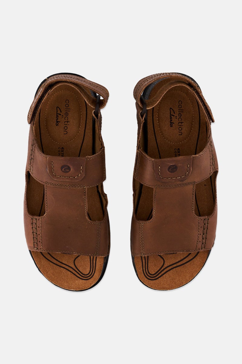 clarks Men Standard Velcro Closure Sandal, Brown - Image 3