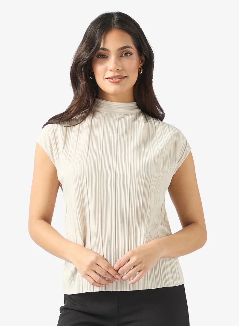 Vmaurora Tie Neck Capsleeve Top