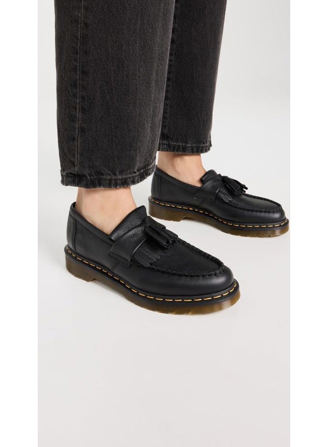 Dr. Martens Womens Adrian Tassle Loafer, Virginia Black, 8 - Image 2