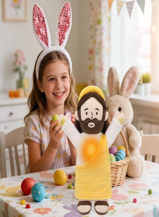 Yelakey Talking Jesus Plush Toy with Glow, Resurrection of Jesus Speaks Bible Verses Story Songs, Easter Toys with Greeting Card, Jesus Stuffed Doll for Easter Gift - Image 5