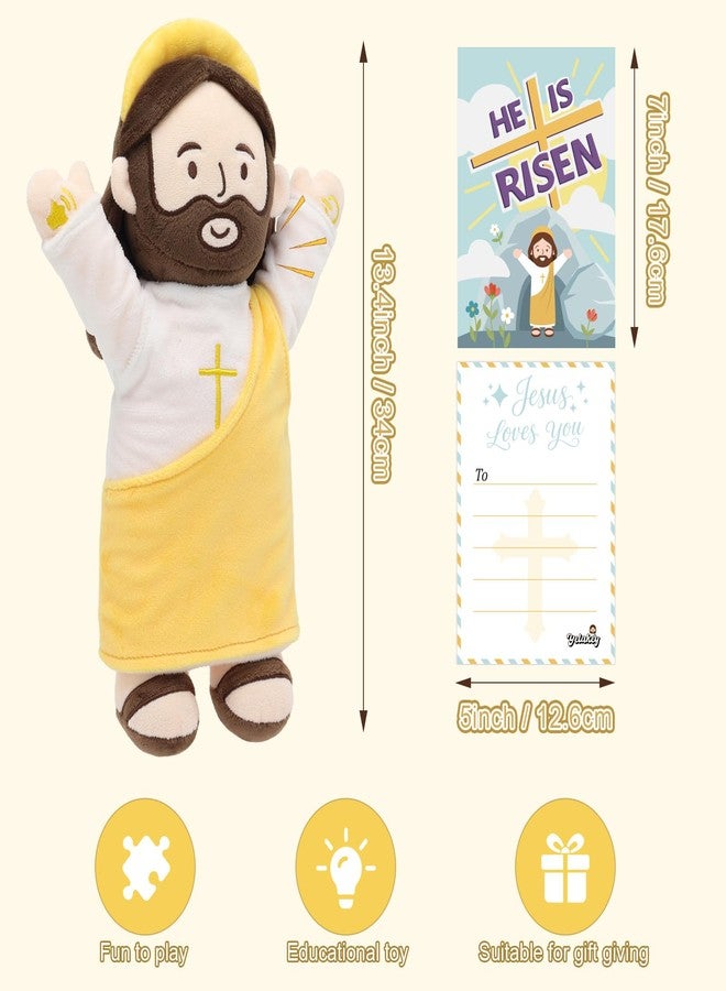 Yelakey Talking Jesus Plush Toy with Glow, Resurrection of Jesus Speaks Bible Verses Story Songs, Easter Toys with Greeting Card, Jesus Stuffed Doll for Easter Gift - Image 4