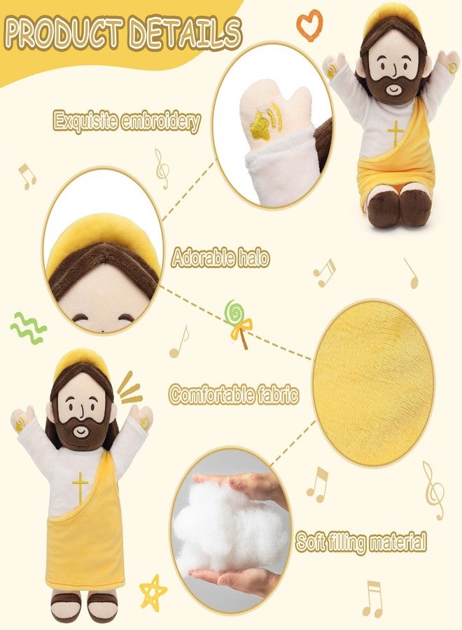 Yelakey Talking Jesus Plush Toy with Glow, Resurrection of Jesus Speaks Bible Verses Story Songs, Easter Toys with Greeting Card, Jesus Stuffed Doll for Easter Gift - Image 3