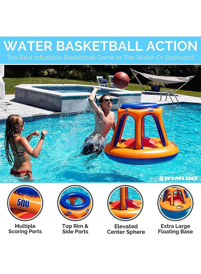 Swimline Inflatable Pool Basketball Hoop Floating Or Poolside Game Giant Shootball Multiple Scoring Ports For Kids & Adults Swimming Splash Hoops With Water Basketball Pools Toy Outdoor Summer Hoops - Image 1